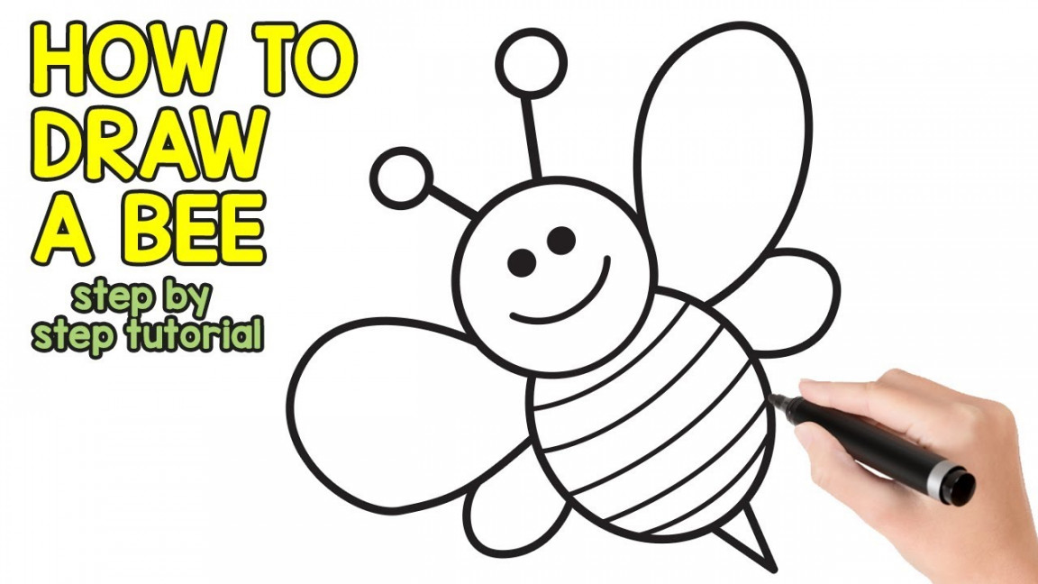 How to Draw a Bee Step by Step Drawing Tutorial