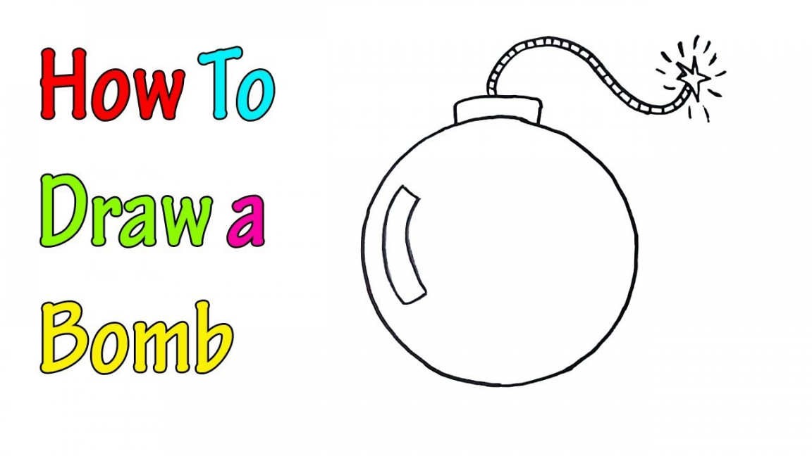 How To Draw a Bomb - VERY EASY FOR KIDS