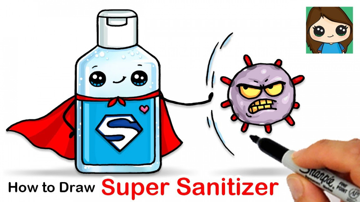 How to Draw a Bottle of Hand Sanitizer  Cartoon Coronavirus Awareness Art