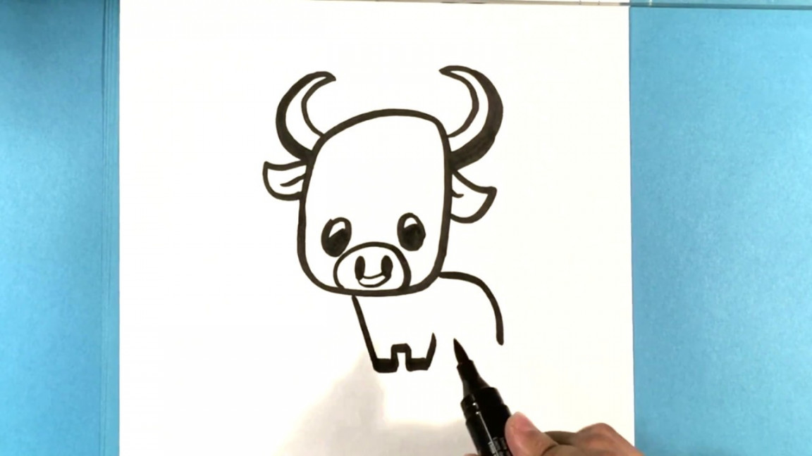 How to Draw a Bull Cute - How to Draw Easy Things