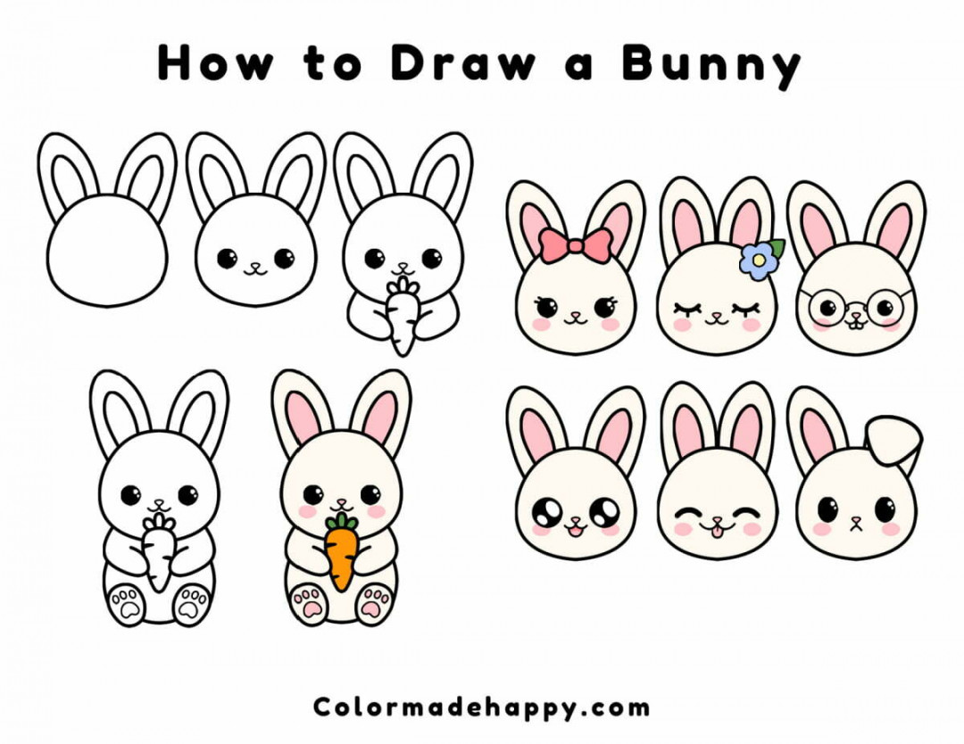 How to Draw a Bunny • Step-By-Step Instructions