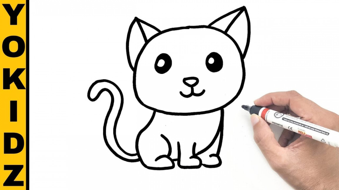 How to draw a Cat  Cat drawing Easy