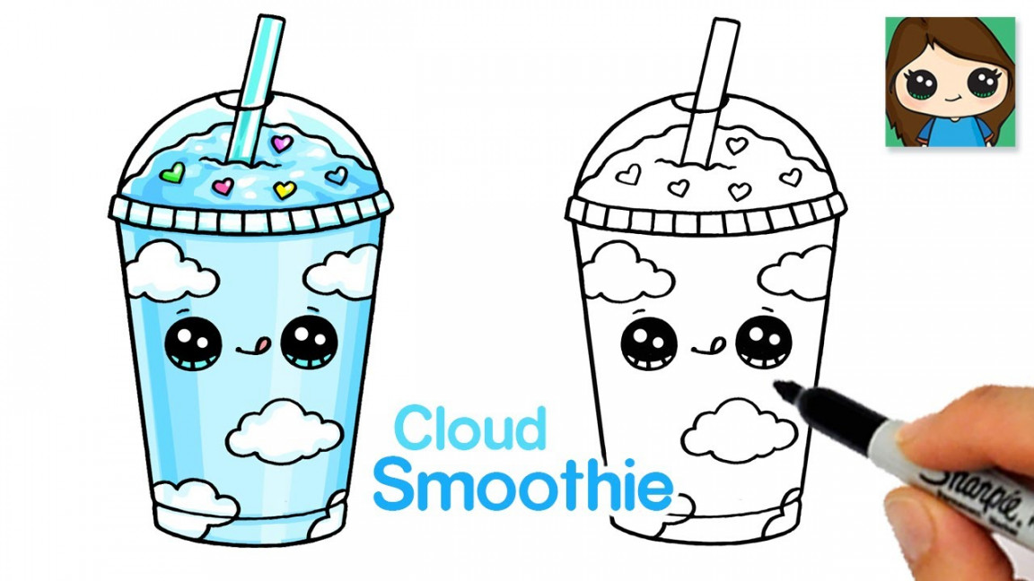 How to Draw a Cloud Smoothie Cute Drink ☁️ Summer Art Series #