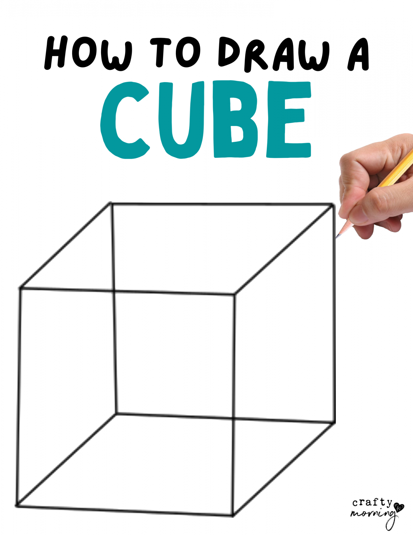 How to Draw a Cube (Step by Step) - Crafty Morning