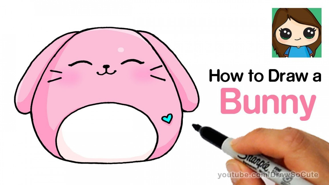 How to Draw a Cute Bunny EASY  Squishy Squooshems