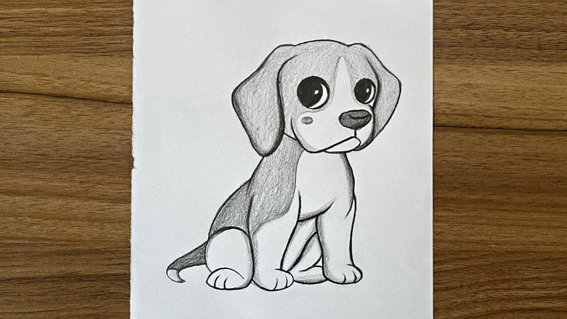 How to draw a cute dog step by step  Easy drawing for beginners  Pencil  sketch for beginners