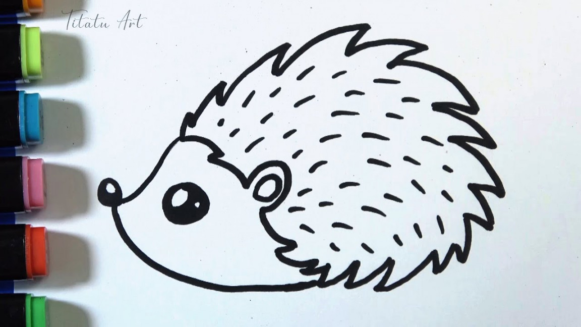 How to draw a cute Hedgehog Easy for kids  Cute Drawing