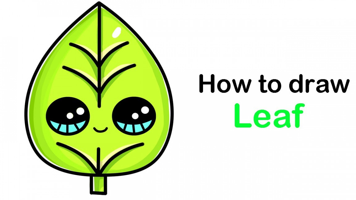 how to draw a cute leaf easy step by step, draw cute things easy step by  step