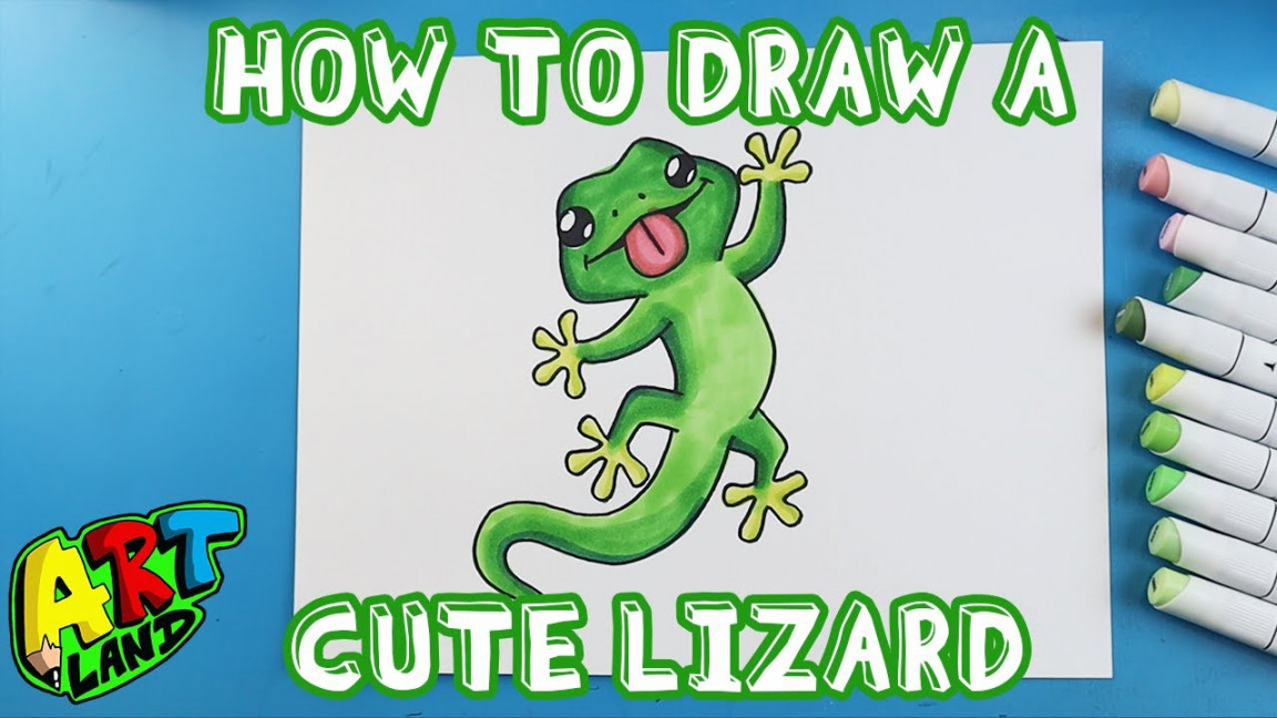 How to Draw a CUTE LIZARD