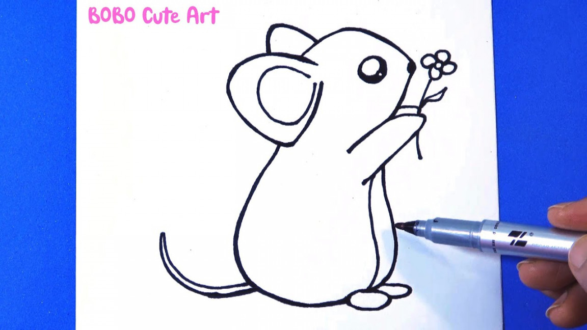 How to draw a cute mouse step by step  BOBO Cute Art