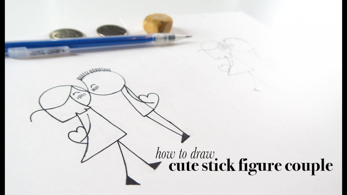 How to Draw a Cute Stick Figure Couple for Valentine