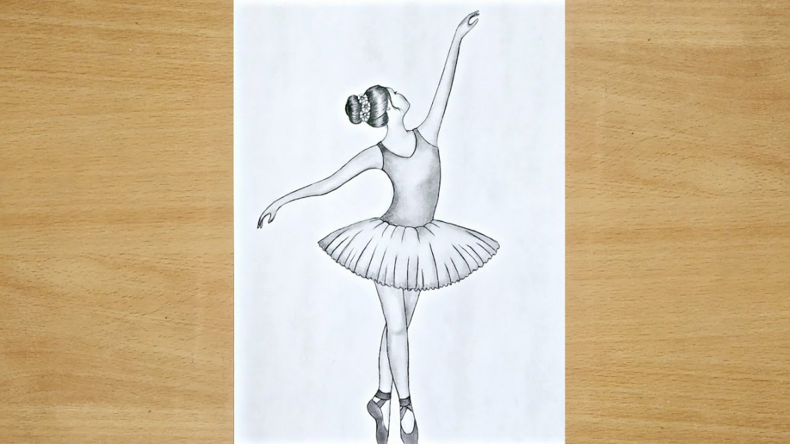 How to draw a dancing girl - step by step easy / how to draw ballet dancer