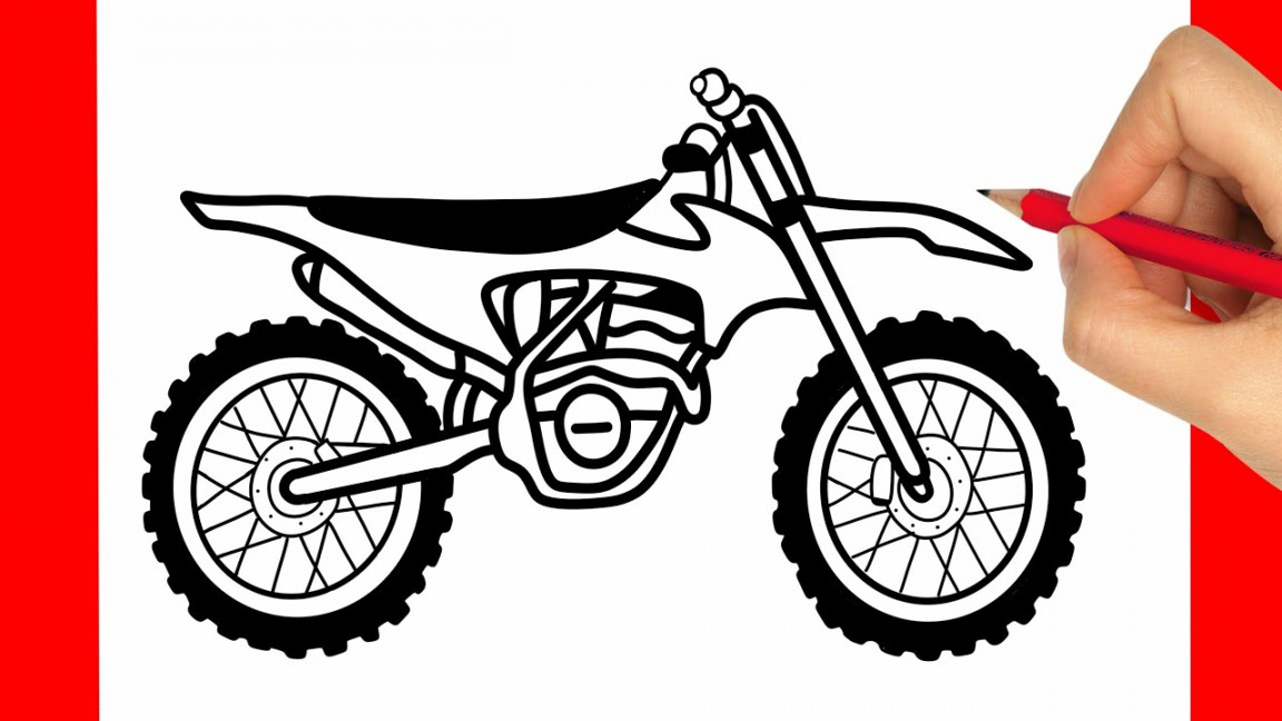 HOW TO DRAW A DIRT BIKE EASY