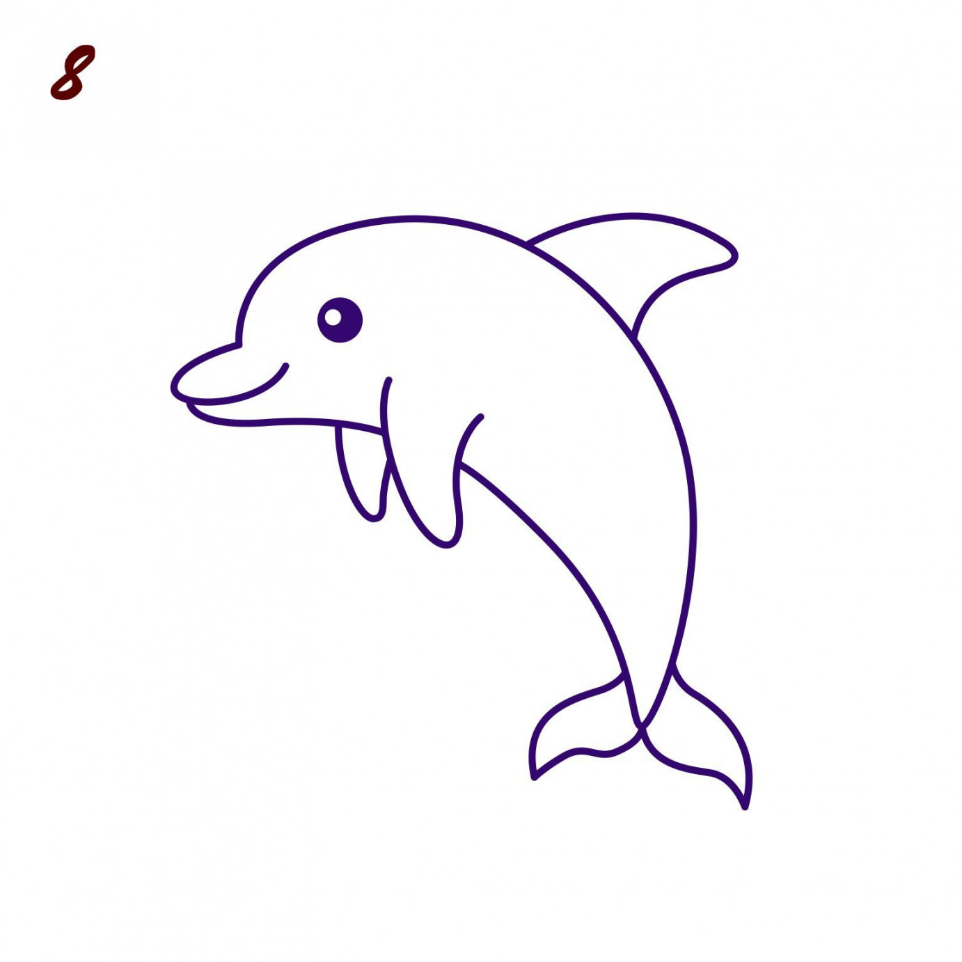 How to Draw a Dolphin: Easy Step-by-Step Dolphin Drawing [With