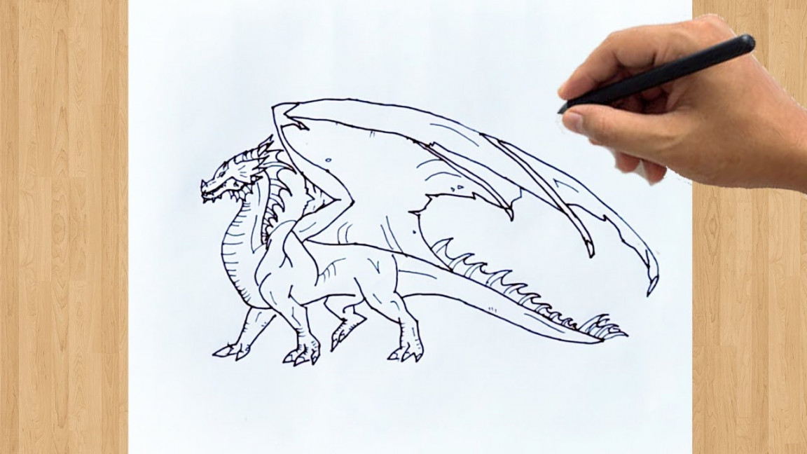 How to Draw a Dragon Easy Step by Step For Beginners  Dragon Drawing  Tutorial Full Body