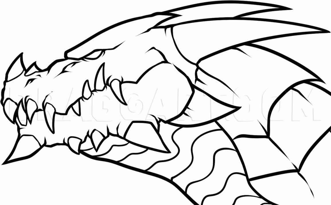 How To Draw A Dragon Head, Step by Step, Drawing Guide, by Dawn