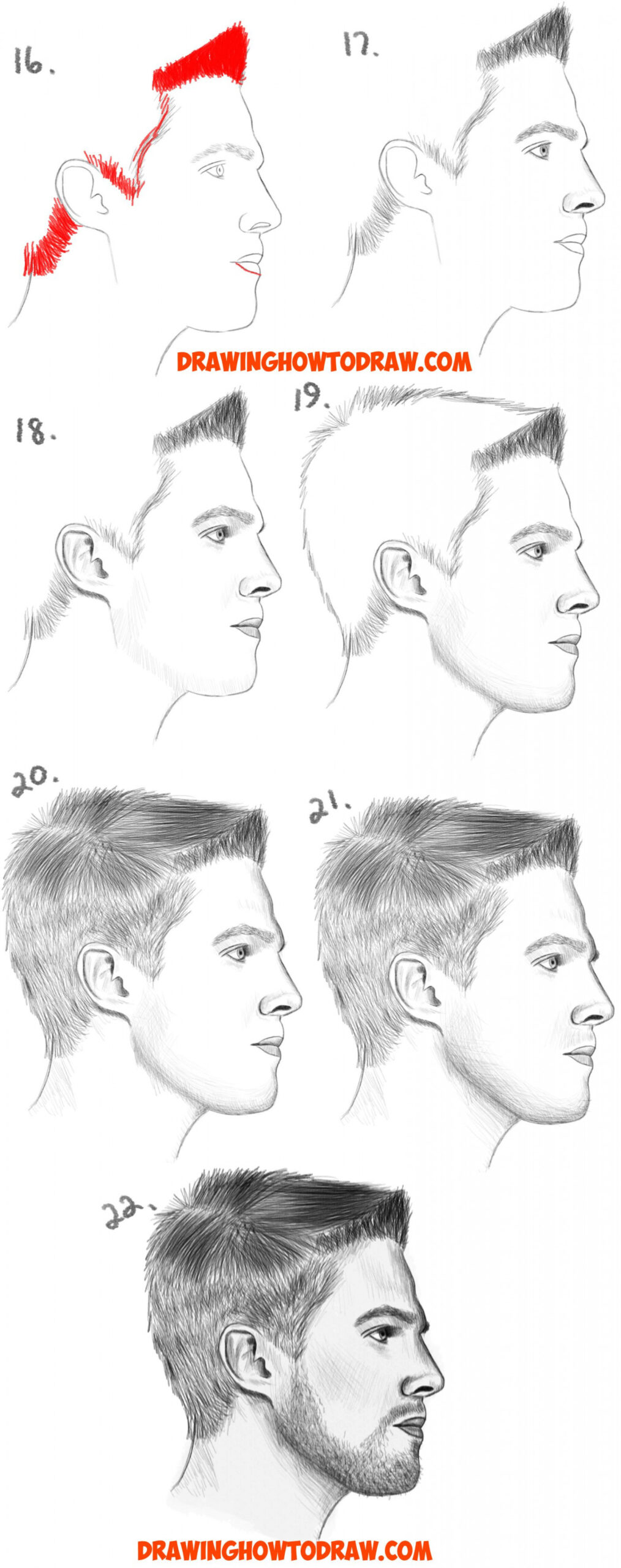 How to Draw a Face from the Side Profile View (Male / Man) Easy