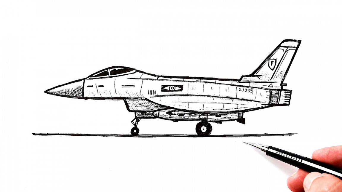 How to draw a fighter jet  Drawing tutorial  Taurus art