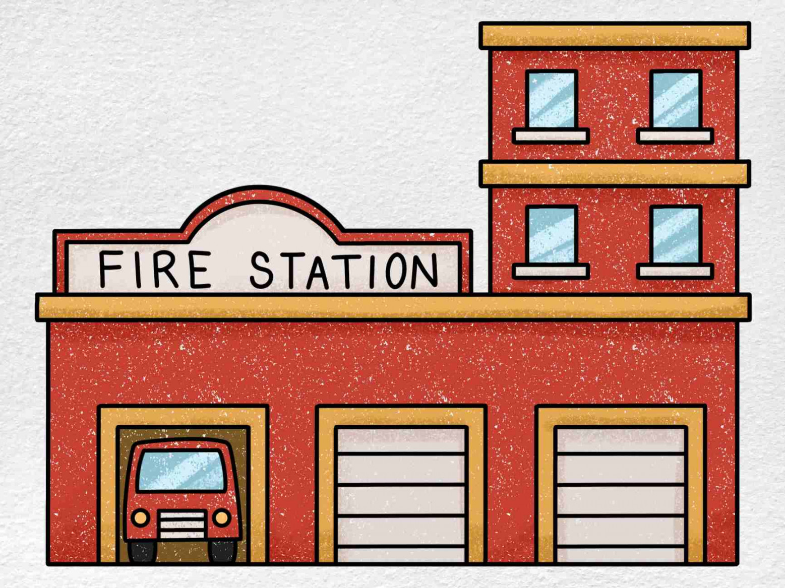 How to Draw a Fire Station - HelloArtsy