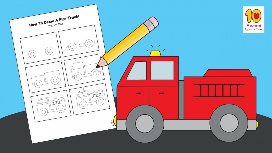 How to Draw a Fire Truck Easily for Kids