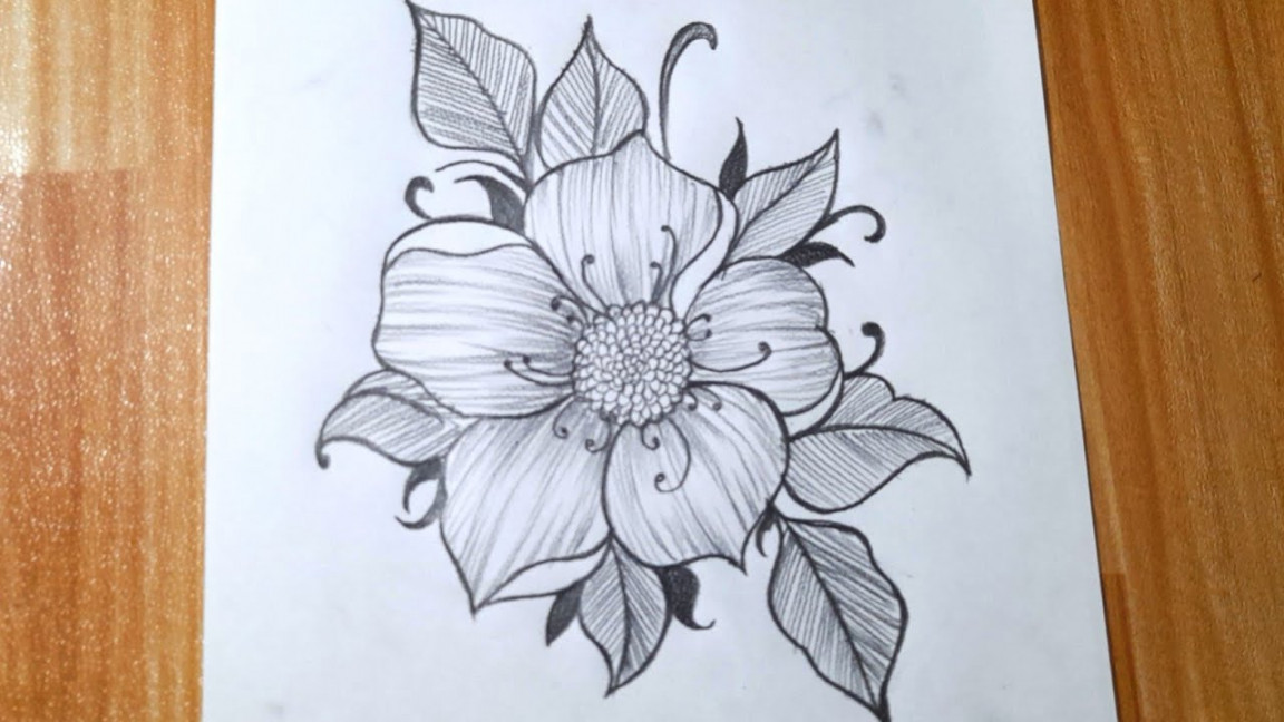 How to draw a flower easy tutorial for beginners  Flower tattoo design