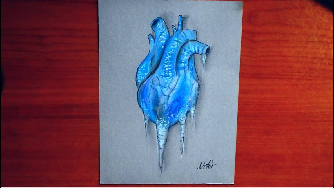 How To Draw A Frozen Heart  Heart Drawing