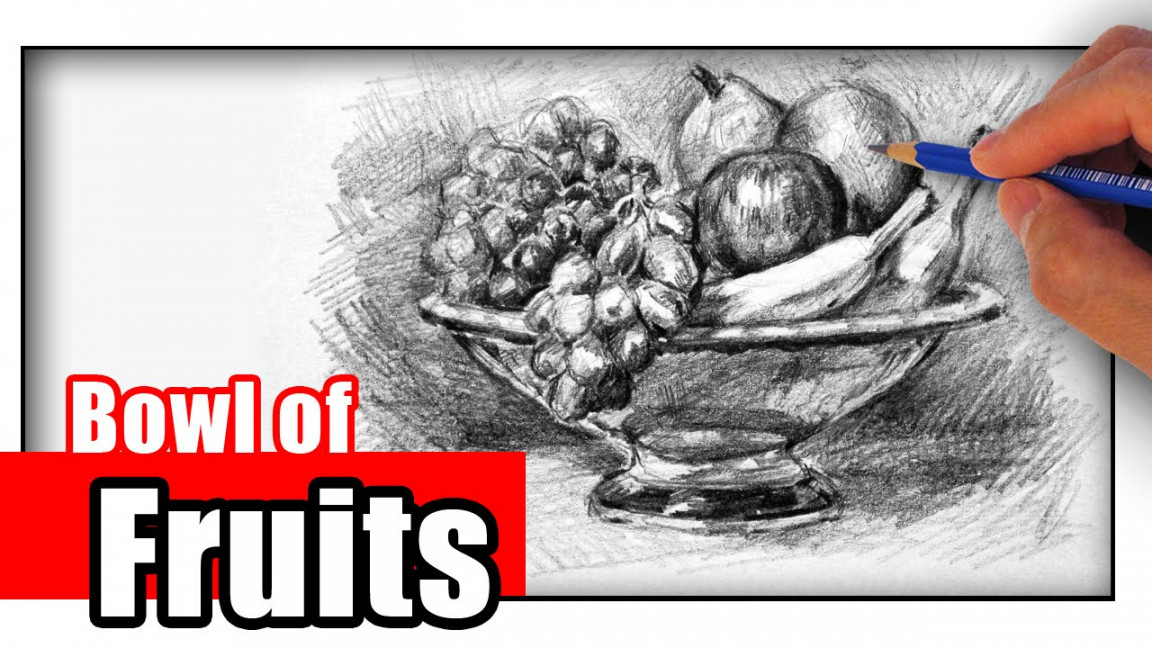 How to Draw a Fruit Bowl with Pencil