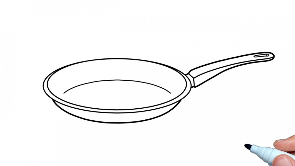 How to draw a Frying Pan step by step