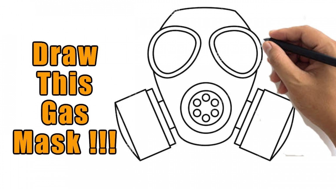 How to Draw a Gas Mask Outline Drawing  Easy Mask Sketch Step by Step for  Beginners