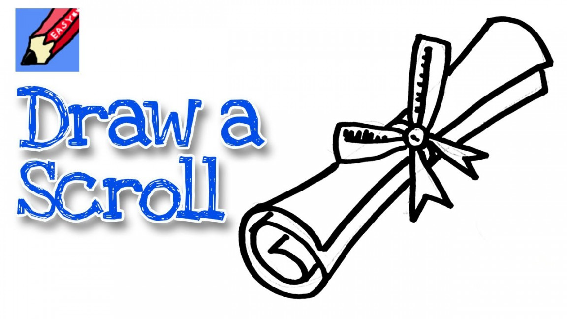 How to draw a graduation scroll real easy  Step by Step with Easy, Spoken  Instructions