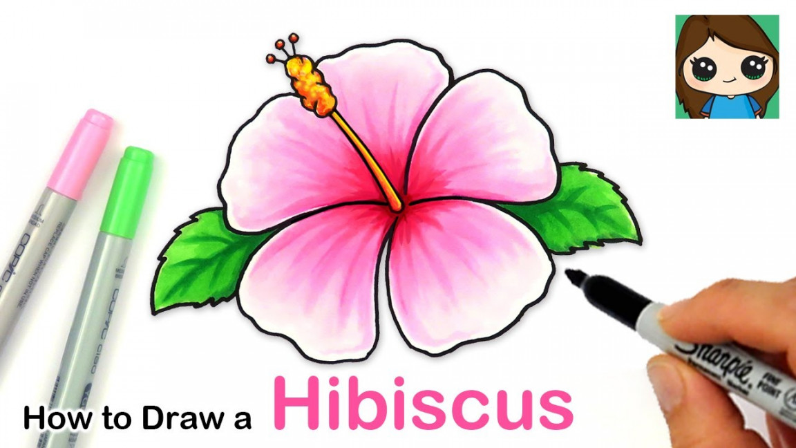 How to Draw a Hibiscus Flower Easy 🌺