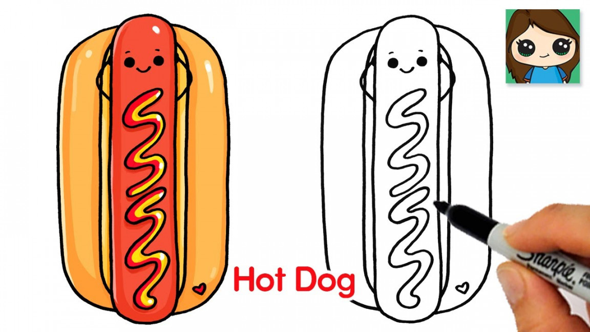 How to Draw a Hot Dog 🌭Cute Food Art