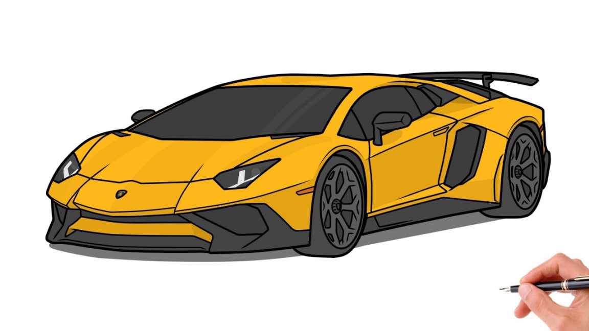 How to draw a LAMBORGHINI AVENTADOR LP- SV  / drawing lambo lp  SuperVeloce  car