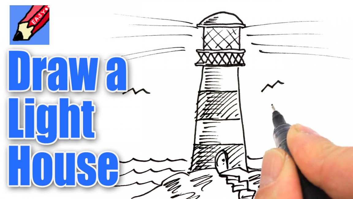 How to Draw a Lighthouse Real Easy