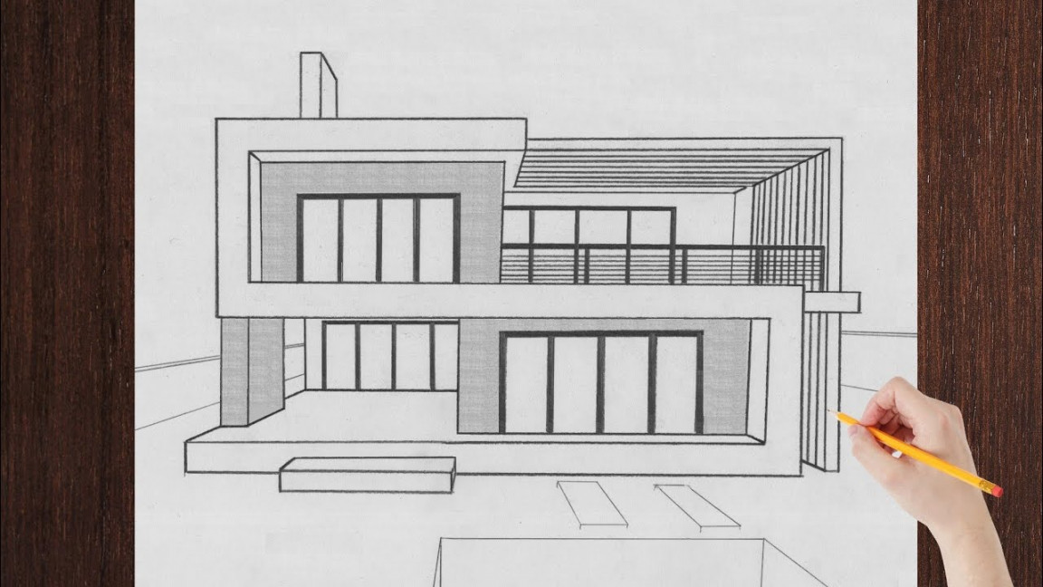 How to Draw a Modern House  Easy House Drawing