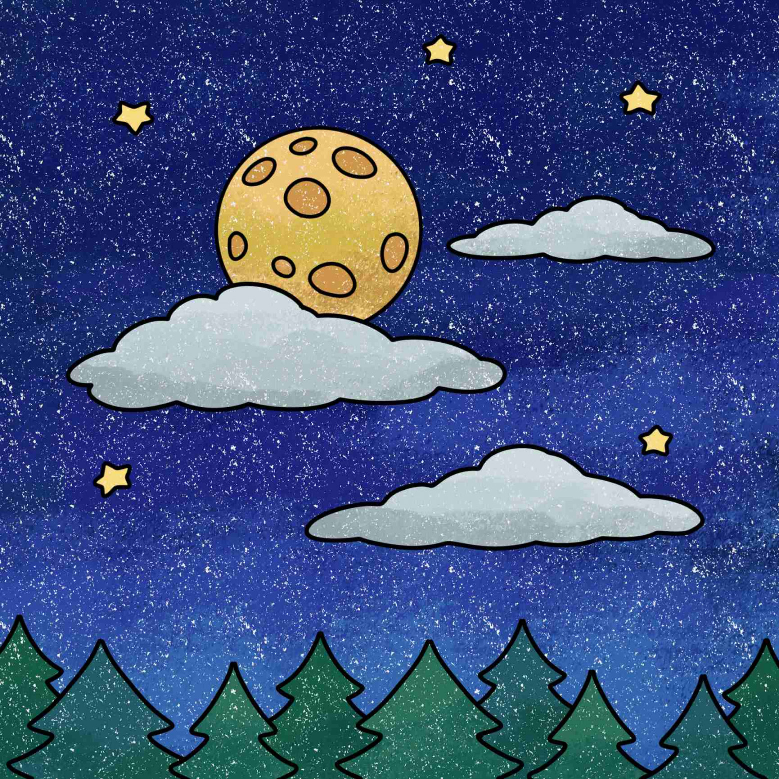 How to Draw a Night Sky - HelloArtsy