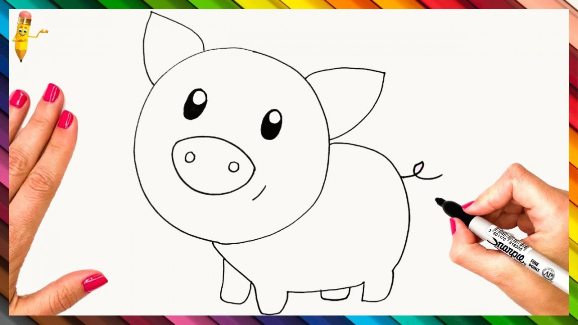 How to draw a Pig Step by Step 🐖 Pig Drawing Easy