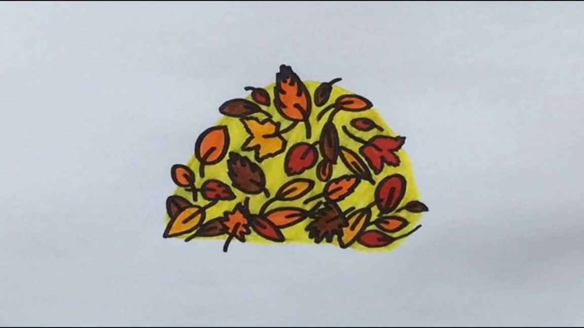 How to draw a Pile of Fall Leaves 🍂✏️ Fall drawings