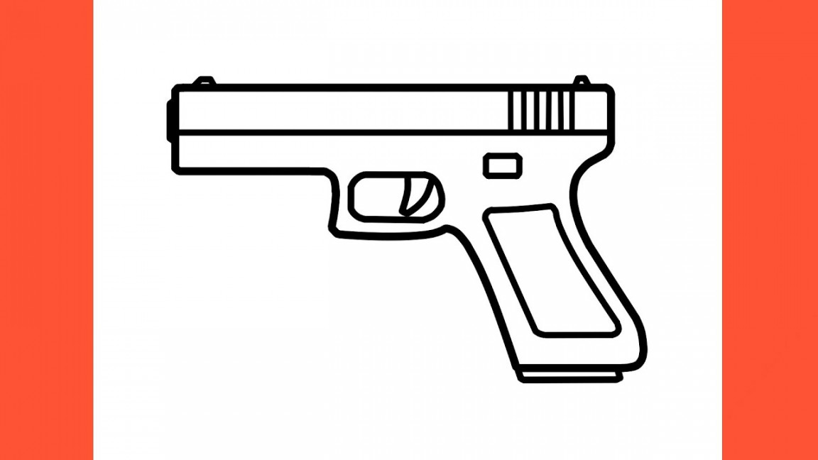 How to draw a PISTOL easy / drawing glock  gun step by step