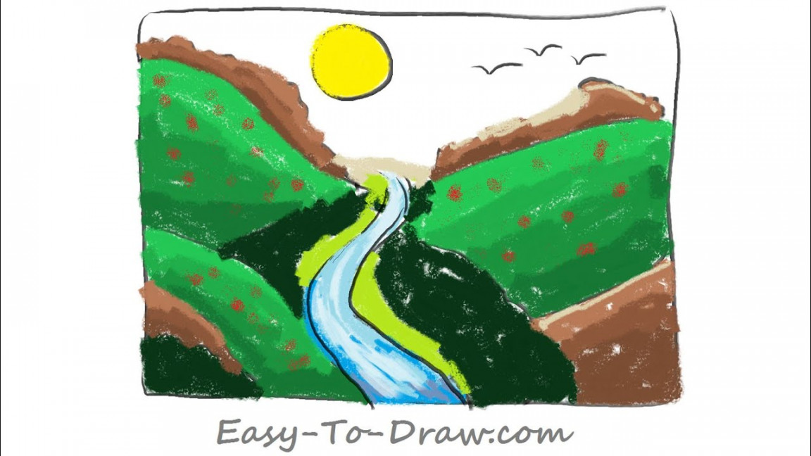 How to draw a plentiful river valley - Free & Easy Tutorial