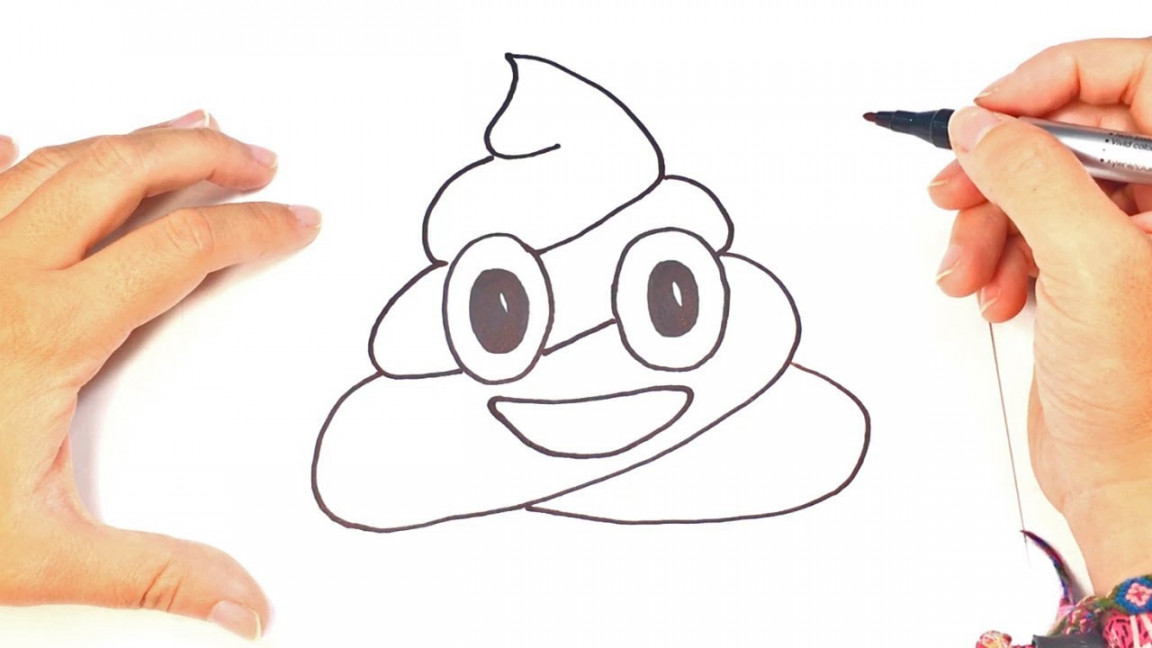 How to draw a Poop Emoji Step by Step  Poop Emoji Whattsaap