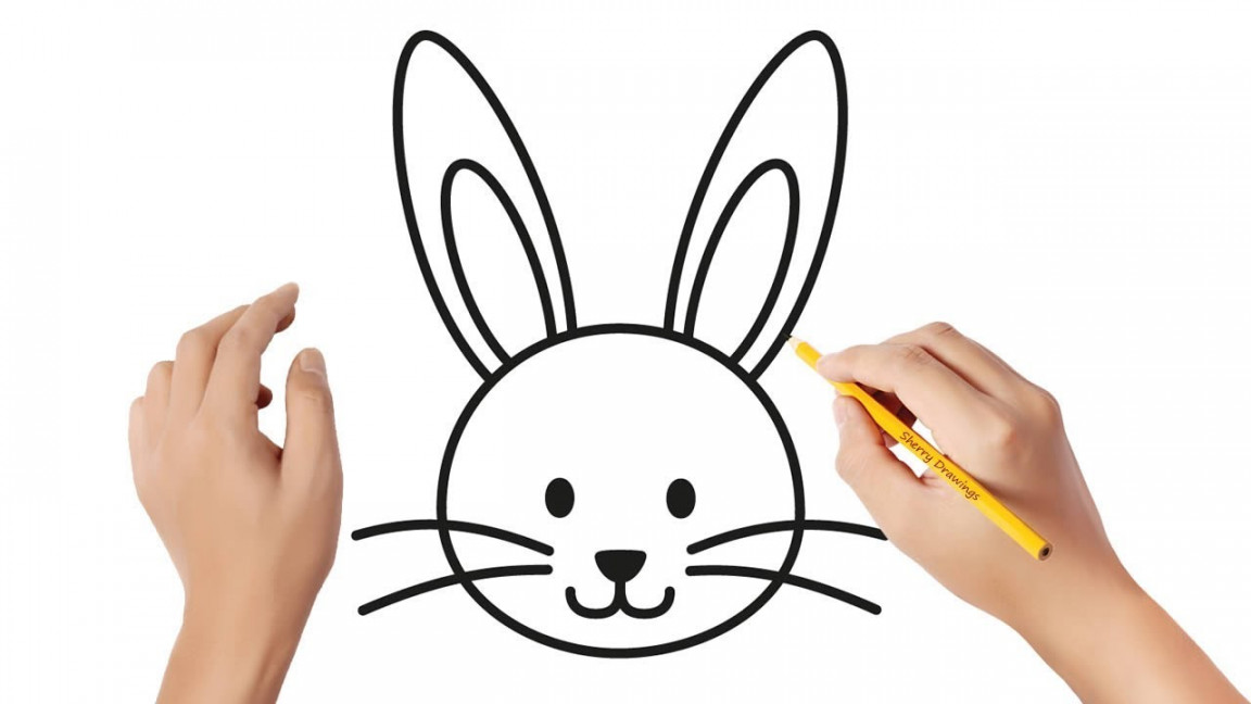 How to draw a rabbit bunny face 🐇  Easy drawings