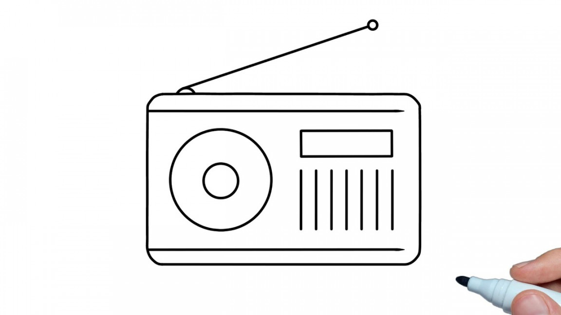 How to draw a Radio easy step by step