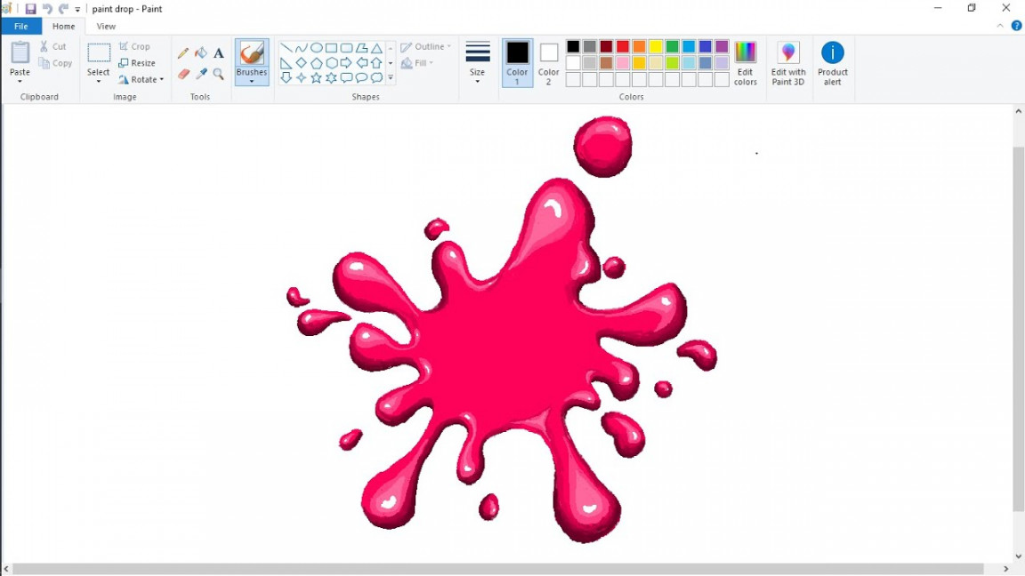 How to draw a realistic Paint Splatter in Ms Paint  beginners  Speed  drawing  Computer painting