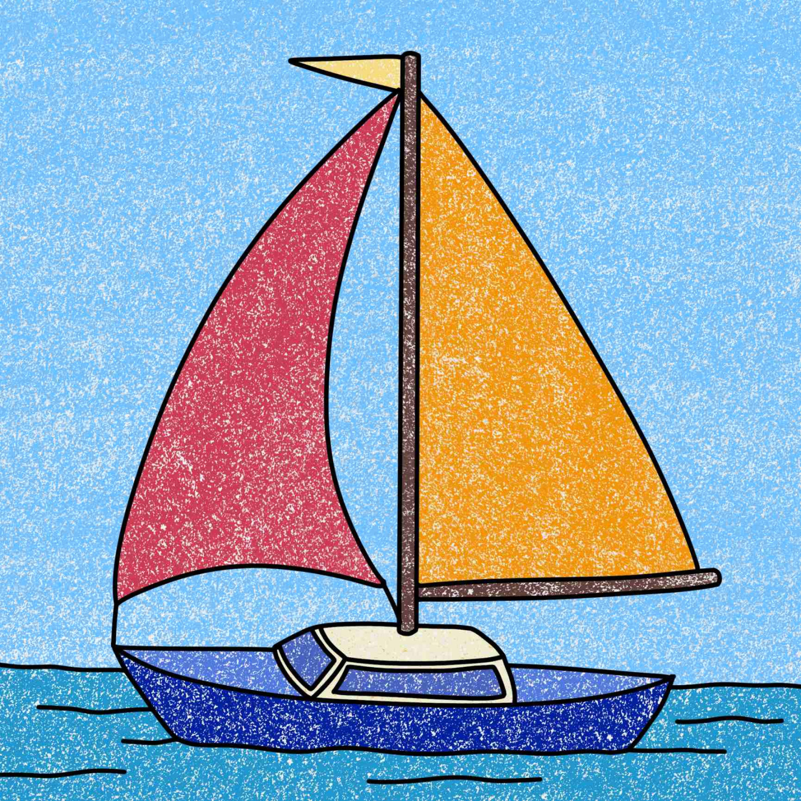 How to Draw a Sailboat - HelloArtsy