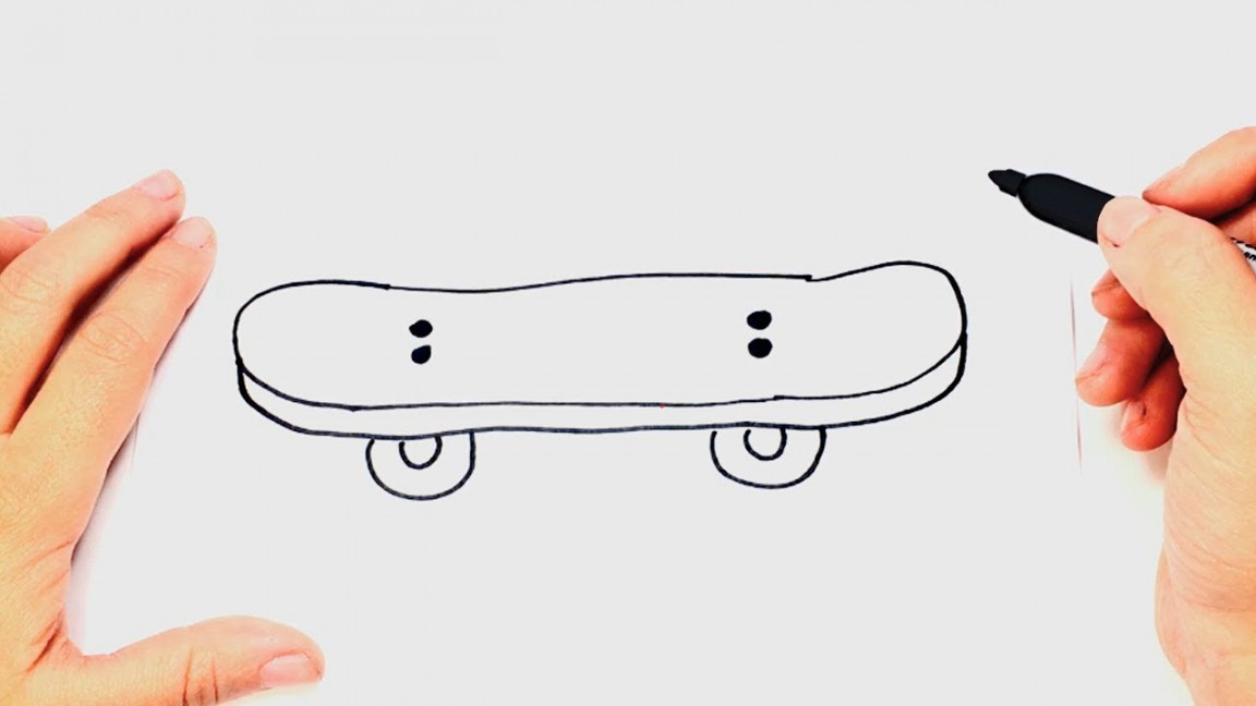 How to draw a Skate Board Step by Step  Skate Drawing Lesson