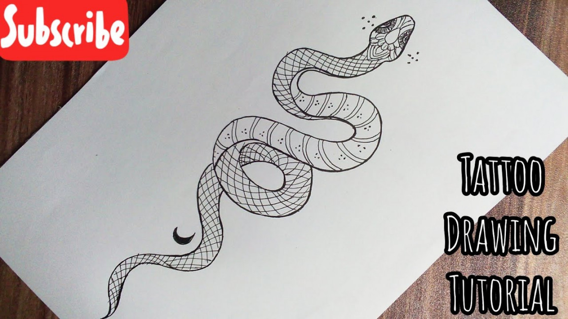 How To Draw A Snake Tattoo  Easy Tattoo Drawing