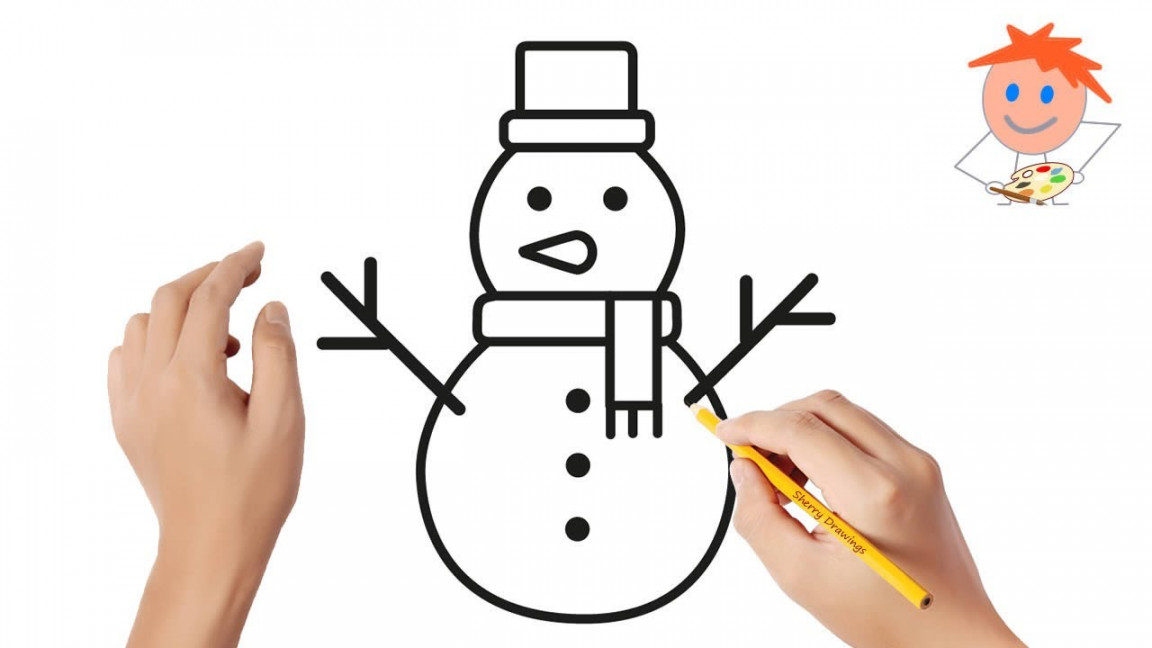 How to draw a snowman  Easy drawings ⛄