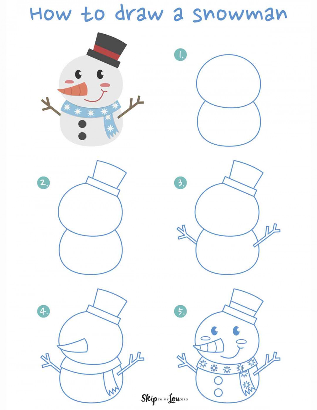 How to Draw a Snowman  Skip To My Lou