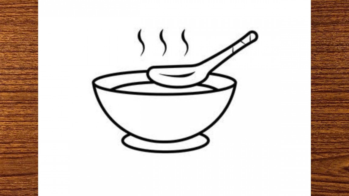 How to draw a soup bowl 🥣 very easy step by step // Easy drawings // Draw  so cute